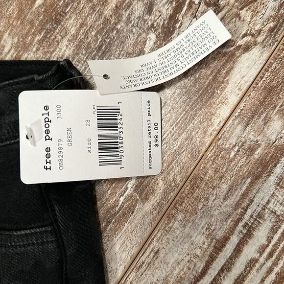 NWT Free People Camo High Waisted Cotton Skinny Jeans Long & Lean Jeggings 28 - Picture 4 of 6